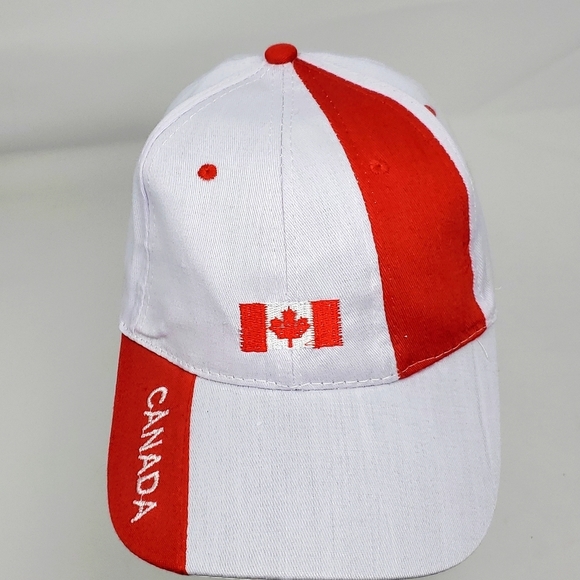 CANADA BASEBALL CAP TRUCKER HAT ADJUSTABLE BLACK WHITE RED - Picture 2 of 7